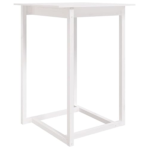 Bartisch mit Quadratischer Tischplatte, Stehtisch, Tresentisch für Wohnzimmer Bartheke, Weiß 80x80x110 cm Massivholz Kiefer Bartisch mit Quadratischer Tischplatte, Stehtisch, Tresentisch für Wohnzimmer Bartheke, Weiß 80x80x110 cm Massivholz Kiefer von Makastle