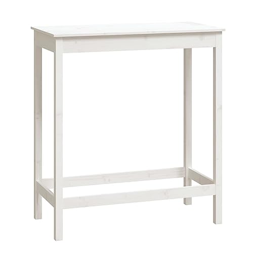 Bartisch mit Rahmen aus Massivholz Kiefer, Rechteckiger Stehtisch, Biertisch, Partytisch für Wohnzimmer und Küche, Weiß 100x50x110 cm Bartisch mit Rahmen aus Massivholz Kiefer, Rechteckiger Stehtisch, Biertisch, Partytisch für Wohnzimmer und Küche, Weiß 100x50x110 cm von Makastle