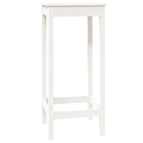 Bartisch mit Rahmen aus Massivholz Kiefer, Rechteckiger Stehtisch, Biertisch, Partytisch für Wohnzimmer und Küche, Weiß 50x50x110 cm Bartisch mit Rahmen aus Massivholz Kiefer, Rechteckiger Stehtisch, Biertisch, Partytisch für Wohnzimmer und Küche, Weiß 50x50x110 cm von Makastle