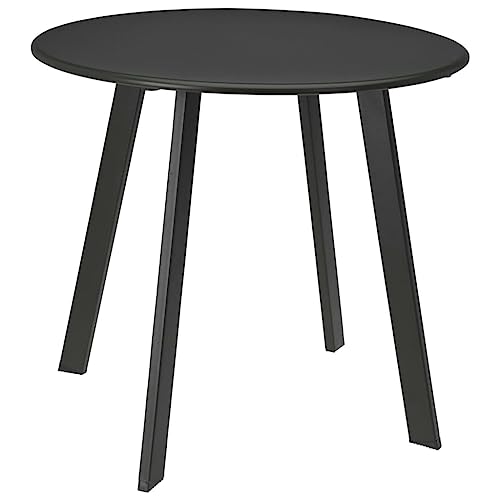 Beistelltisch Metall, Garten Beistelltisch Rund Sofatisch Kaffeetisch & Couchtish Wohnzimmertisch, einfacher Aufbau, Industrie-Design, für Indoor & Outdoor, 50x45 cm Matt-Dunkelgrau von Makastle