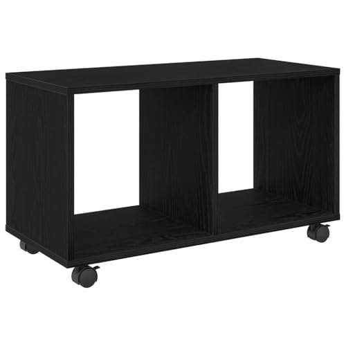 Beistelltisch mit Rollen, Sofatisch mit 2 Offenen Fächern, Mobiler Kaffeetisch für Wohnzimmer, Schlafzimmer, Schwarze Eiche 72x33x42,5 cm Holzwerkstoff Beistelltisch mit Rollen, Sofatisch mit 2 Offenen Fächern, Mobiler Kaffeetisch für Wohnzimmer, Schlafzimmer, Schwarze Eiche 72x33x42,5 cm Holzwerkstoff von Makastle