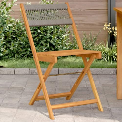 Bistrostühle Klappbar, 2er Set, Angelstuhl mit Seilrückenlehne für Grillplatz, Liegewiese, Pflegeleicht, Grau 41 x 52.5 x 80 cm Massivholz Akazie Bistrostühle Klappbar, 2er Set, Angelstuhl mit Seilrückenlehne für Grillplatz, Liegewiese, Pflegeleicht, Grau 41 x 52.5 x 80 cm Massivholz Akazie von Makastle