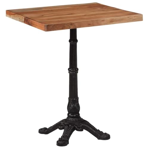 Bistrotisch Quadratischer mit Eisenbeine, Beistelltisch, Stehtisch für Wohnzimmer oder Esszimmer, Braun und Schwarze 60x60x76 cm Akazie Massivholz Bistrotisch Quadratischer mit Eisenbeine, Beistelltisch, Stehtisch für Wohnzimmer oder Esszimmer, Braun und Schwarze 60x60x76 cm Akazie Massivholz von Makastle