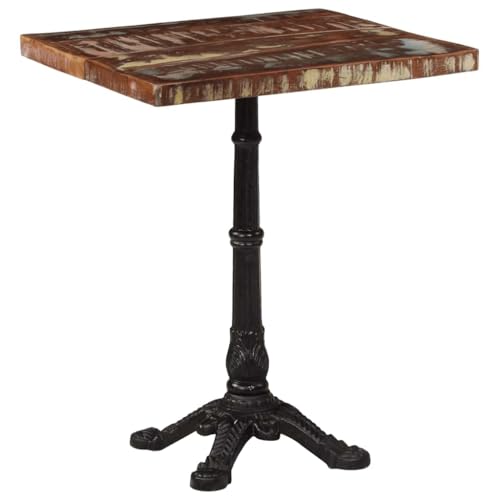 Bistrotisch Quadratischer mit Eisenbeine, Beistelltisch, Stehtisch für Wohnzimmer oder Esszimmer, Braun und Schwarze 60x60x76 cm Altholz Massiv Bistrotisch Quadratischer mit Eisenbeine, Beistelltisch, Stehtisch für Wohnzimmer oder Esszimmer, Braun und Schwarze 60x60x76 cm Altholz Massiv von Makastle