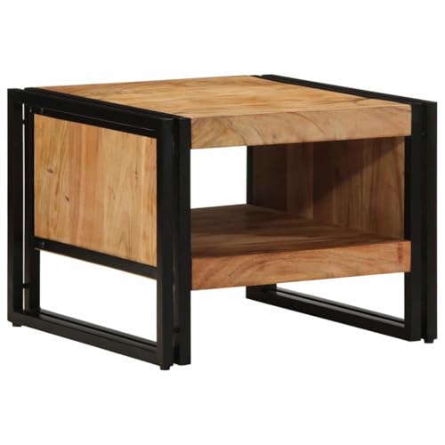 Couchtisch aus Holz, Wohnzimmertisch Kaffeetisch Sofatisch Teetisch Beistelltisch, 50x50x38 cm Massivholz Akazie von Makastle