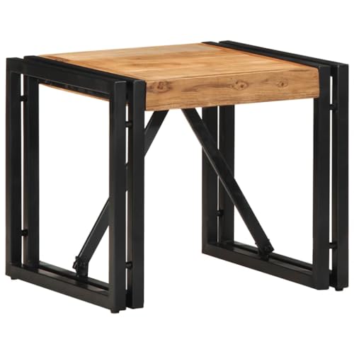 Couchtisch mit Holzplatte & Metallrahmen, Wohnzimmertisch, Sofatisch, Kleiner Tisch für Wohnzimmer Schlafzimmer, einfacher Aufbau, 40x40x35 cm Massivholz Akazie von Makastle