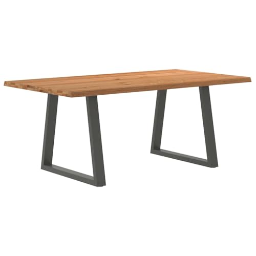 Esstisch Rechteckig mit Stellfüße, Konferenztisch mit Trapezförmige Stahlbeine für Wohnzimmer Esszimmer, Braun 180x100x74 cm Massivholz Eiche Esstisch Rechteckig mit Stellfüße, Konferenztisch mit Trapezförmige Stahlbeine für Wohnzimmer Esszimmer, Braun 180x100x74 cm Massivholz Eiche von Makastle