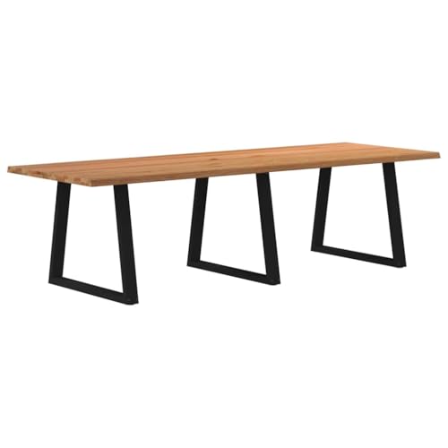 Esstisch Rechteckig mit Stellfüße, Konferenztisch mit Trapezförmige Stahlbeine für Wohnzimmer Esszimmer, Braun 280x100x74 cm Massivholz Eiche Esstisch Rechteckig mit Stellfüße, Konferenztisch mit Trapezförmige Stahlbeine für Wohnzimmer Esszimmer, Braun 280x100x74 cm Massivholz Eiche von Makastle
