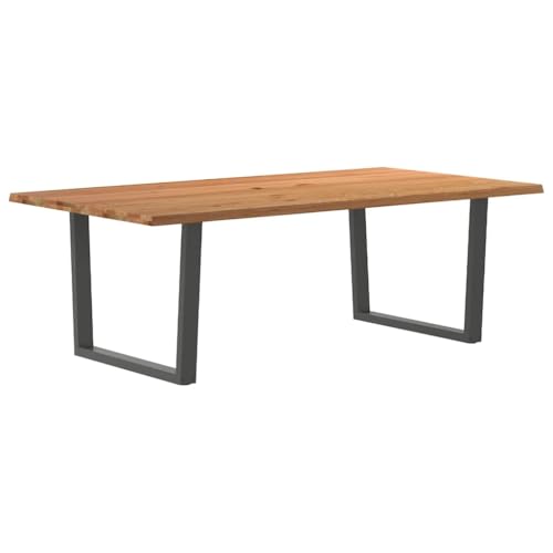 Esstisch Rechteckig mit Stellfüße, Konferenztisch mit Trapezförmige Stahlbeine für Wohnzimmer Studie, Anthrazit 220x120x74 cm Massivholz Eiche Esstisch Rechteckig mit Stellfüße, Konferenztisch mit Trapezförmige Stahlbeine für Wohnzimmer Studie, Anthrazit 220x120x74 cm Massivholz Eiche von Makastle