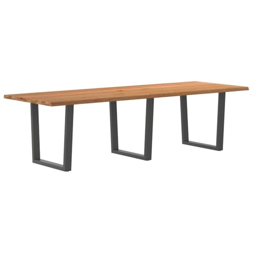 Esstisch Rechteckig mit Stellfüße, Konferenztisch mit Trapezförmige Stahlbeine für Wohnzimmer Studie, Anthrazit 280x100x74 cm Massivholz Eiche Esstisch Rechteckig mit Stellfüße, Konferenztisch mit Trapezförmige Stahlbeine für Wohnzimmer Studie, Anthrazit 280x100x74 cm Massivholz Eiche von Makastle