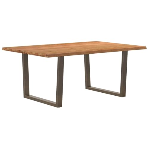 Esstisch Rechteckig mit Stellfüße, Konferenztisch mit Trapezförmige Stahlbeine für Wohnzimmer Studie, Hellbraun 180x120x74 cm Massivholz Eiche Esstisch Rechteckig mit Stellfüße, Konferenztisch mit Trapezförmige Stahlbeine für Wohnzimmer Studie, Hellbraun 180x120x74 cm Massivholz Eiche von Makastle