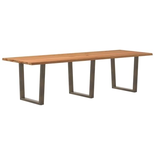 Esstisch Rechteckig mit Stellfüße, Konferenztisch mit Trapezförmige Stahlbeine für Wohnzimmer Studie, Hellbraun 280x100x74 cm Massivholz Eiche Esstisch Rechteckig mit Stellfüße, Konferenztisch mit Trapezförmige Stahlbeine für Wohnzimmer Studie, Hellbraun 280x100x74 cm Massivholz Eiche von Makastle