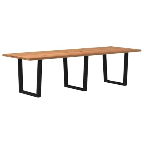 Esstisch Rechteckig mit Stellfüße, Konferenztisch mit Trapezförmige Stahlbeine für Wohnzimmer Studie, Schwarz 280x100x74 cm Massivholz Eiche Esstisch Rechteckig mit Stellfüße, Konferenztisch mit Trapezförmige Stahlbeine für Wohnzimmer Studie, Schwarz 280x100x74 cm Massivholz Eiche von Makastle