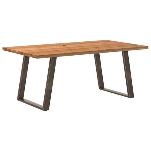 Esstisch Rechteckig mit Stellfüße, Küchentisch mit U-förmige Stahlbeine für Wohnzimmer Esszimmer, Natur 180x100x74 cm Massivholz Eiche Esstisch Rechteckig mit Stellfüße, Küchentisch mit U-förmige Stahlbeine für Wohnzimmer Esszimmer, Natur 180x100x74 cm Massivholz Eiche von Makastle