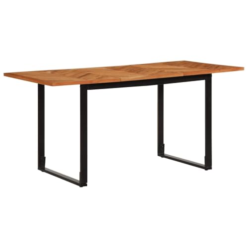 Esstisch Rechteckig mit U-förmiger Stahlrahmen, Wohnzimmertisch mit Holz Tischplatte für Küche und Esszimmer, Braun 160x80x75 cm Akazie Esstisch Rechteckig mit U-förmiger Stahlrahmen, Wohnzimmertisch mit Holz Tischplatte für Küche und Esszimmer, Braun 160x80x75 cm Akazie von Makastle