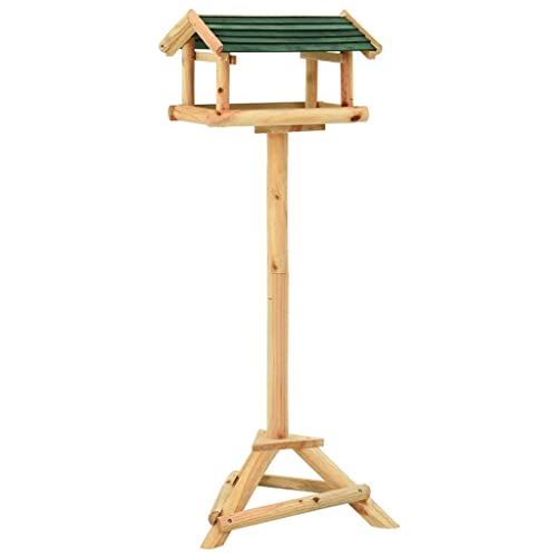 Garden Vogelfutterstation Vogelhäuschen Vogel Futter Haus Futterstelle für Gartenvögel Singvögel Wildvögel, füttern Vogelbeobachtung Vogelfutterhaus mit Ständer, 37x28x100 cm von Makastle