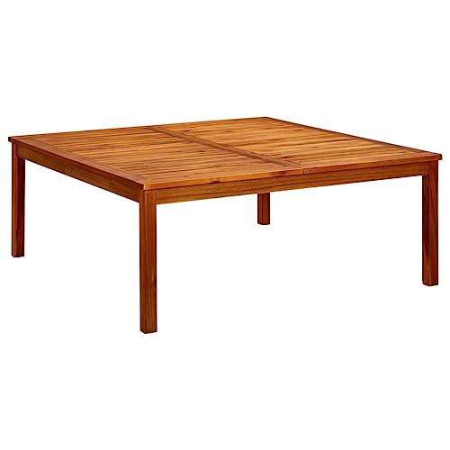 Garten-Couchtisch, Quadratischer Outdoor Tisch für Balkon, Patio, Hinterhof und Terrasse, Gute Witterungsbeständigkeit, 110x110x45 cm Massivholz Akazie von Makastle