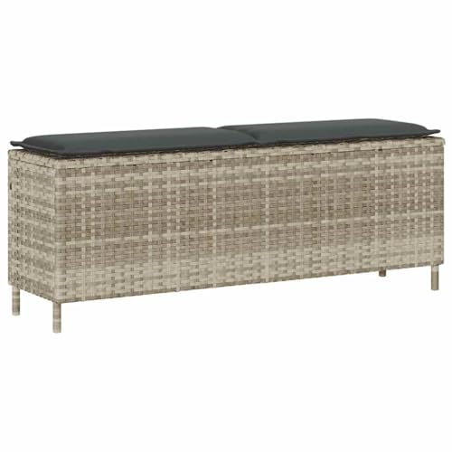 Gartenbank mit Kissen, Parkbank mit 4 Metallbeine für Terrasse, Balkon, 110 kg Belastbar, Leicht zu reinigen, Hellgrau 110x30x40,5 cm Poly Rattan Gartenbank mit Kissen, Parkbank mit 4 Metallbeine für Terrasse, Balkon, 110 kg Belastbar, Leicht zu reinigen, Hellgrau 110x30x40,5 cm Poly Rattan von Makastle