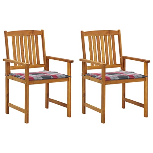Gartenstühle mit Braun Kissen, 2er Set, Esszimmerstühle mit Armlehne für Balkon, Terrasse, Dauerhaft, Braun 61 x 57 x 92 cm Massivholz Akazie Gartenstühle mit Braun Kissen, 2er Set, Esszimmerstühle mit Armlehne für Balkon, Terrasse, Dauerhaft, Braun 61 x 57 x 92 cm Massivholz Akazie von Makastle