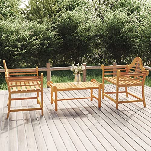 Gartenstuhl mit Rückenlehne & Armlehne, 2er Set, Robust Beistellstuhl für Schlafzimmer Esszimmer, Einfache Montage, Braun 91 x 62 x 94 cm Massivholz Teak von Makastle