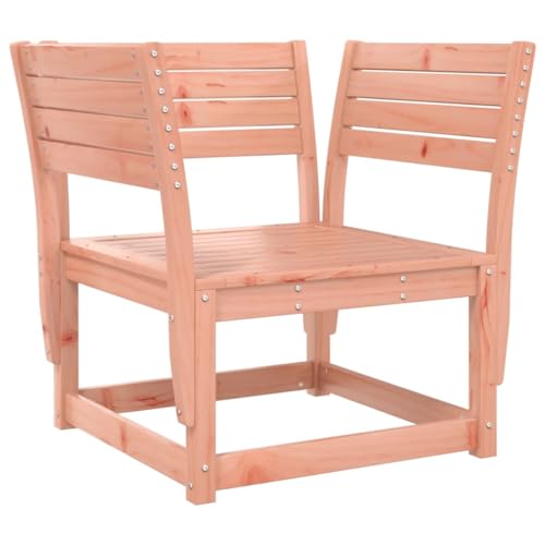 Gartenstuhl mit Rückenlehne und Armlehnen, Sonnenliegen mit Lattenrost-Design für Terrasse Balkon, Natur 83 x 73 x 78 cm Massivholz Douglasie von Makastle
