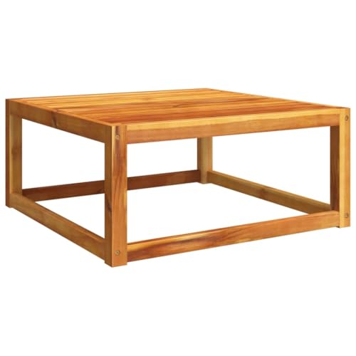 Gartentisch mit Lattenrost-Tischplatte, Quadratischer Beistelltisch mit Massivholzrahmen für Terrasse Balkon, Braun 65x65x29 cm Akazie von Makastle