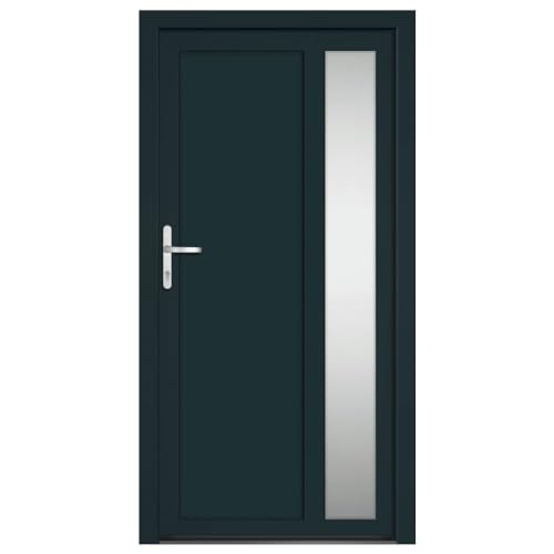 Haustür Rechteckig mit 5-fach-Verriegelung, Links öffnen Garagentor mit Aluminiumgriff für Eingangsbereich Weinkeller, Anthrazit 108x208 cm PVC Haustür Rechteckig mit 5-fach-Verriegelung, Links öffnen Garagentor mit Aluminiumgriff für Eingangsbereich Weinkeller, Anthrazit 108x208 cm PVC von Makastle