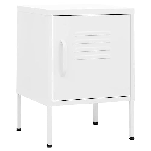 Makastle 2er Set Nachttische, Metall Night Stand mit einstellbaren Ablage, Modern Nachtschrank Schlichter Beistelltisch für Schlafzimmer Wohnzimmer, Weiß 35x35x51 cm Stahl Makastle 2er Set Nachttische, Metall Night Stand mit einstellbaren Ablage, Modern Nachtschrank Schlichter Beistelltisch für Schlafzimmer Wohnzimmer, Weiß 35x35x51 cm Stahl von Makastle