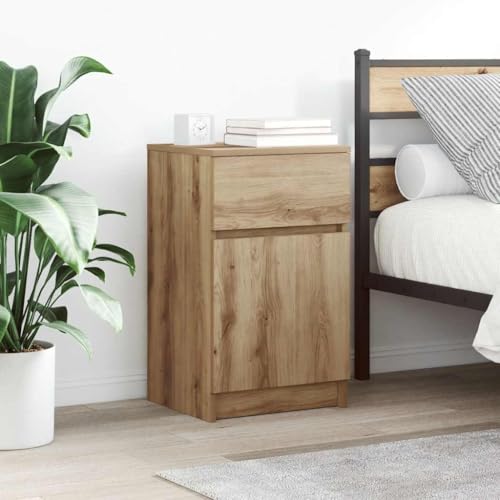 Makastle 2er Set Nachttische, Night Stand mit 1 Fach und 1 Schublade, Modern Nachtschrank Schlichter Beistelltisch für Schlafzimmer Wohnzimmer, Artisan-Eiche 39x35x65 cm Holzwerkstoff Makastle 2er Set Nachttische, Night Stand mit 1 Fach und 1 Schublade, Modern Nachtschrank Schlichter Beistelltisch für Schlafzimmer Wohnzimmer, Artisan-Eiche 39x35x65 cm Holzwerkstoff von Makastle