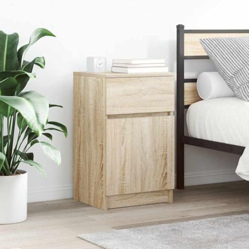 Makastle 2er Set Nachttische, Night Stand mit 1 Fach und 1 Schublade, Modern Nachtschrank Schlichter Beistelltisch für Schlafzimmer Wohnzimmer, Sonoma-Eiche 39x35x65 cm Holzwerkstoff Makastle 2er Set Nachttische, Night Stand mit 1 Fach und 1 Schublade, Modern Nachtschrank Schlichter Beistelltisch für Schlafzimmer Wohnzimmer, Sonoma-Eiche 39x35x65 cm Holzwerkstoff von Makastle