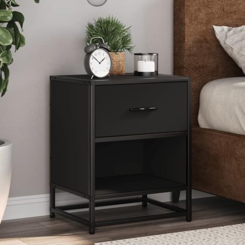 Makastle 2er Set Nachttische, Night Stand mit 1 offenem Fach und 1 Schublade, Modern Nachtschrank Schlichter Beistelltisch für Schlafzimmer Wohnzimmer, Schwarz 40x31x50 cm Holzwerkstoff Makastle 2er Set Nachttische, Night Stand mit 1 offenem Fach und 1 Schublade, Modern Nachtschrank Schlichter Beistelltisch für Schlafzimmer Wohnzimmer, Schwarz 40x31x50 cm Holzwerkstoff von Makastle