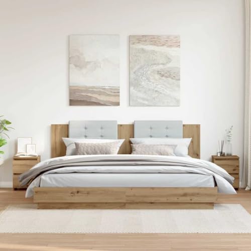 Makastle 2er Set Nachttische, Night Stand mit 2 Schubladen, Modern Nachtschrank Schlichter Beistelltisch für Schlafzimmer Wohnzimmer, Artisan-Eiche 30x30x40 cm Holzwerkstoff Makastle 2er Set Nachttische, Night Stand mit 2 Schubladen, Modern Nachtschrank Schlichter Beistelltisch für Schlafzimmer Wohnzimmer, Artisan-Eiche 30x30x40 cm Holzwerkstoff von Makastle