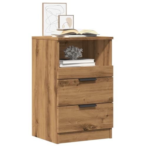 Makastle 2er Set Nachttische, Night Stand mit 2 Schubladen und 1 Fach, Modern Nachtschrank Schlichter Beistelltisch für Schlafzimmer Wohnzimmer, Artisan-Eiche 40x36x65 cm Holzwerkstoff Makastle 2er Set Nachttische, Night Stand mit 2 Schubladen und 1 Fach, Modern Nachtschrank Schlichter Beistelltisch für Schlafzimmer Wohnzimmer, Artisan-Eiche 40x36x65 cm Holzwerkstoff von Makastle