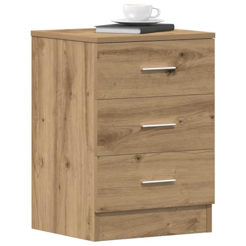 Makastle 2er Set Nachttische, Night Stand mit 3 Schubladen, Modern Nachtschrank Schlichter Beistelltisch für Schlafzimmer Wohnzimmer, Artisan-Eiche 38x35x55 cm Holzwerkstoff Makastle 2er Set Nachttische, Night Stand mit 3 Schubladen, Modern Nachtschrank Schlichter Beistelltisch für Schlafzimmer Wohnzimmer, Artisan-Eiche 38x35x55 cm Holzwerkstoff von Makastle