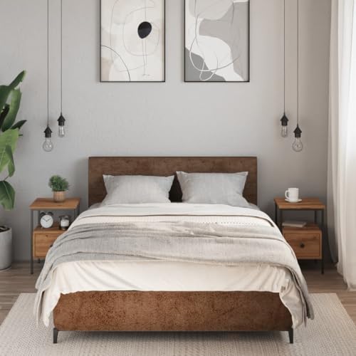 Makastle 2er Set Nachttische, Night Stand mit Stauraum, Modern Nachtschrank Schlichter Beistelltisch für Schlafzimmer Wohnzimmer, Artisan-Eiche 34x36x50 cm Holzwerkstoff Makastle 2er Set Nachttische, Night Stand mit Stauraum, Modern Nachtschrank Schlichter Beistelltisch für Schlafzimmer Wohnzimmer, Artisan-Eiche 34x36x50 cm Holzwerkstoff von Makastle