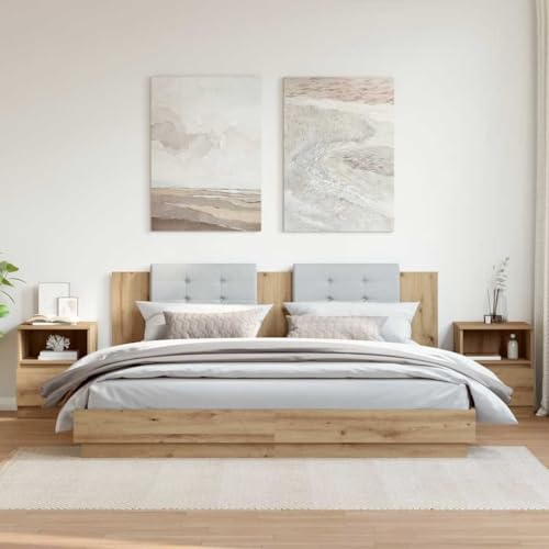 Makastle 2er Set Nachttische, Night Stand mit Stauraum, Modern Nachtschrank Schlichter Beistelltisch für Schlafzimmer Wohnzimmer, Artisan-Eiche 40x40x50 cm Holzwerkstoff Makastle 2er Set Nachttische, Night Stand mit Stauraum, Modern Nachtschrank Schlichter Beistelltisch für Schlafzimmer Wohnzimmer, Artisan-Eiche 40x40x50 cm Holzwerkstoff von Makastle