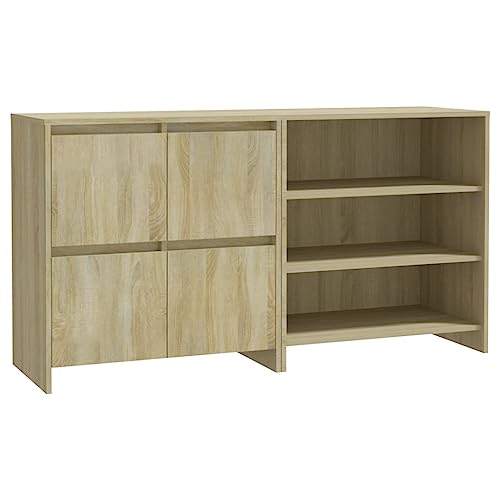 Makastle 2er Set Sideboard mit 3 offene Fächer, Küchenschrank mit 4 Türen & 4 Fächer für Wohnzimmer Schlafzimmer, Sonoma-Eiche 69.5 x 32.5 x 90 cm Holzwerkstoff Makastle 2er Set Sideboard mit 3 offene Fächer, Küchenschrank mit 4 Türen & 4 Fächer für Wohnzimmer Schlafzimmer, Sonoma-Eiche 69.5 x 32.5 x 90 cm Holzwerkstoff von Makastle