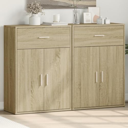 Makastle 2er Set Sideboards mit Stauraum, Buffetschrank Aufbewahrungsschrank Aufbewahrungsmöbel Beistellschrank Flurschrank, Sonoma-Eiche 60x30x84 cm Holzwerkstoff Makastle 2er Set Sideboards mit Stauraum, Buffetschrank Aufbewahrungsschrank Aufbewahrungsmöbel Beistellschrank Flurschrank, Sonoma-Eiche 60x30x84 cm Holzwerkstoff von Makastle