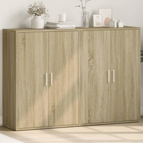 Makastle 2er Set Sideboards mit Stauraum, Buffetschrank Aufbewahrungsschrank Aufbewahrungsmöbel Beistellschrank Flurschrank, Sonoma-Eiche 60x31x84 cm Holzwerkstoff Makastle 2er Set Sideboards mit Stauraum, Buffetschrank Aufbewahrungsschrank Aufbewahrungsmöbel Beistellschrank Flurschrank, Sonoma-Eiche 60x31x84 cm Holzwerkstoff von Makastle