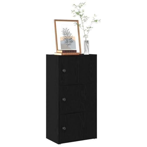 Makastle 3 Ebenen Bücherregal Bücherschrank Standregal Aufbewahrungregal Raumteiler Büroregal Aktenschrank mit 3 Türen, Schwarz Eichen-Optik 40x24x77 cm Holzwerkstoff Makastle 3 Ebenen Bücherregal Bücherschrank Standregal Aufbewahrungregal Raumteiler Büroregal Aktenschrank mit 3 Türen, Schwarz Eichen-Optik 40x24x77 cm Holzwerkstoff von Makastle