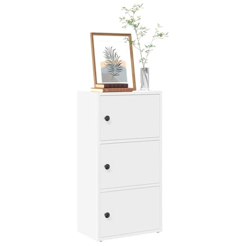 Makastle 3 Ebenen Bücherregal Bücherschrank Standregal Aufbewahrungregal Raumteiler Büroregal Aktenschrank mit 3 Türen, Weiß 40x24x77 cm Holzwerkstoff Makastle 3 Ebenen Bücherregal Bücherschrank Standregal Aufbewahrungregal Raumteiler Büroregal Aktenschrank mit 3 Türen, Weiß 40x24x77 cm Holzwerkstoff von Makastle