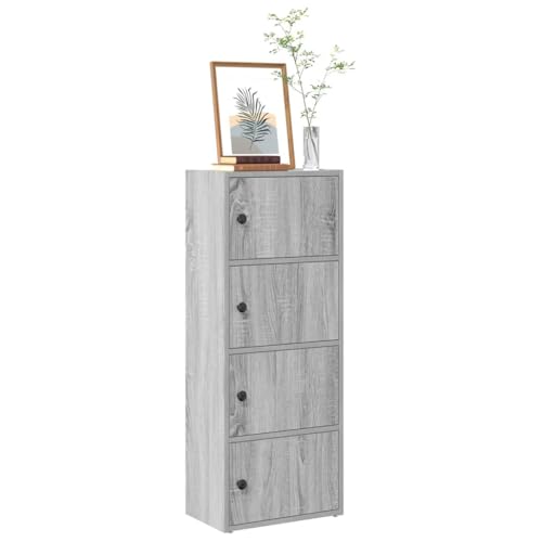 Makastle 4 Ebenen Bücherregal Bücherschrank Standregal Aufbewahrungregal Raumteiler Büroregal Aktenschrank mit 4 Türen, Grau Sonoma 40x24x102 cm Holzwerkstoff Makastle 4 Ebenen Bücherregal Bücherschrank Standregal Aufbewahrungregal Raumteiler Büroregal Aktenschrank mit 4 Türen, Grau Sonoma 40x24x102 cm Holzwerkstoff von Makastle