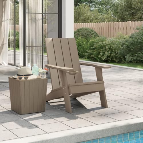Makastle Adirondack-Gartenstuhl mit Breite Armlehnen, Relaxsessel mit Getränkehalter für Balkon Terrasse, UV-beständig, Hellbraun 75x88,5x89,5 cm Polypropylen Makastle Adirondack-Gartenstuhl mit Breite Armlehnen, Relaxsessel mit Getränkehalter für Balkon Terrasse, UV-beständig, Hellbraun 75x88,5x89,5 cm Polypropylen von Makastle