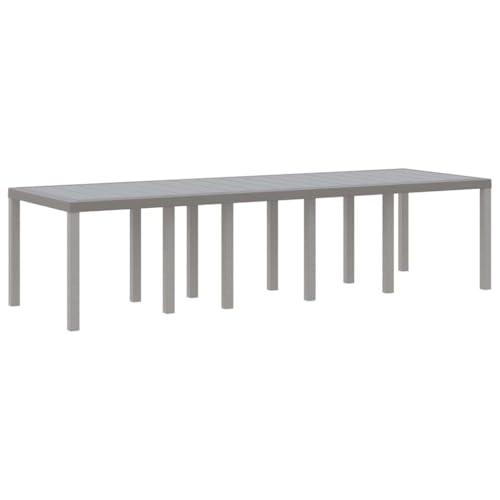 Makastle Ausziehbarer Gartentisch, Rechteckiger Terrassentisch mit Metallrahmen für Balkon, Terrasse, Hinterhof, Wasserdicht, 300x100x73 cm Hellgrau Poly-Rattan von Makastle