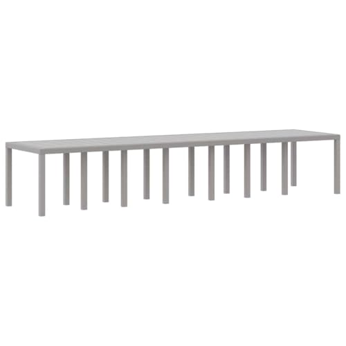 Makastle Ausziehbarer Gartentisch, Rechteckiger Terrassentisch mit Metallrahmen für Balkon, Terrasse, Hinterhof, Wasserdicht, 400x100x73 cm Hellgrau Poly-Rattan von Makastle
