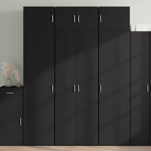 Makastle Badezimmerschrank Badschrank Hochschrank Schmal für Badezimmer Arbeitszimmer Mehrzweckschrank Küchenschrank mit Stauraum, Schwarz 70x42,5x225 cm Holzwerkstoff von Makastle