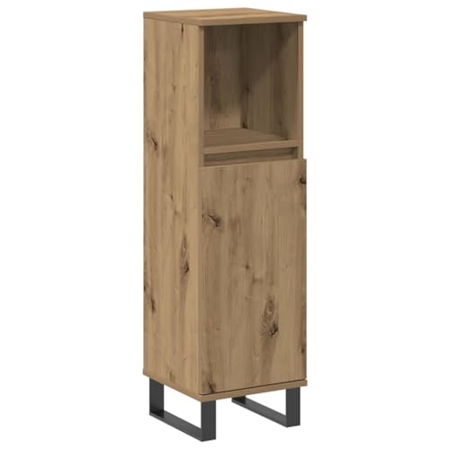 Makastle Badschrank mit 3 Fächer, Aufbewahrungsschrank mit 2 Eisenbeine & 1 Tür für Restaurant oder Internetcafé, Artisan-Eiche 30x30x100 cm Holzwerkstoff Makastle Badschrank mit 3 Fächer, Aufbewahrungsschrank mit 2 Eisenbeine & 1 Tür für Restaurant oder Internetcafé, Artisan-Eiche 30x30x100 cm Holzwerkstoff von Makastle