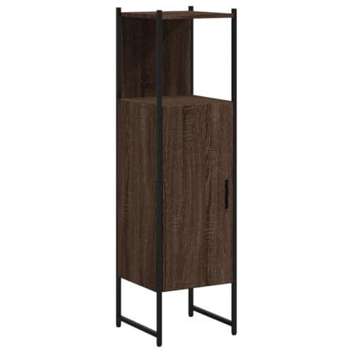 Makastle Badschrank mit Tür, handhaben und Fächer, Küchenschrank mit Stahlrahmen für Wohnzimmer Studie, Braun Eichen-Optik 33x33x120,5 cm Holzwerkstoff Makastle Badschrank mit Tür, handhaben und Fächer, Küchenschrank mit Stahlrahmen für Wohnzimmer Studie, Braun Eichen-Optik 33x33x120,5 cm Holzwerkstoff von Makastle