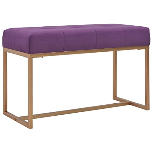 Makastle Bank Rechteckig mit Eisenrahmen, Flurbank, Schuhbank für Schlafzimmer Wohnzimmer, Lila und Golden 80 x 36 x 45 cm Samt Makastle Bank Rechteckig mit Eisenrahmen, Flurbank, Schuhbank für Schlafzimmer Wohnzimmer, Lila und Golden 80 x 36 x 45 cm Samt von Makastle