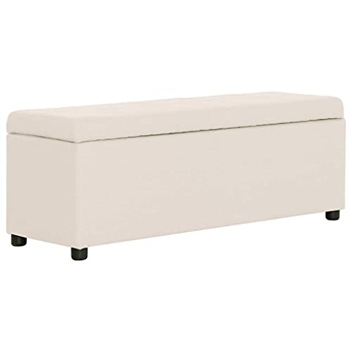 Makastle Bank Rechteckig mit Stauraum, Eingangshocker mit Abdeckung und Füße für Schlafzimmer Wohnzimmer, Creme 116 x 38 x 43 cm Polyester Makastle Bank Rechteckig mit Stauraum, Eingangshocker mit Abdeckung und Füße für Schlafzimmer Wohnzimmer, Creme 116 x 38 x 43 cm Polyester von Makastle